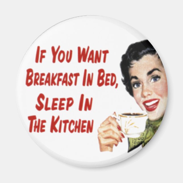 Magnet - Drôle Retro Petit-déjeuner de la femme de (Devant)