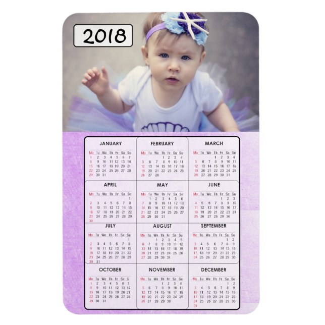 Magnet du calendrier photo de famille de violet 20 (Vertical)