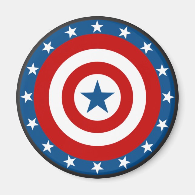 Magnet du cercle patriotique USA Bullseye (Devant)