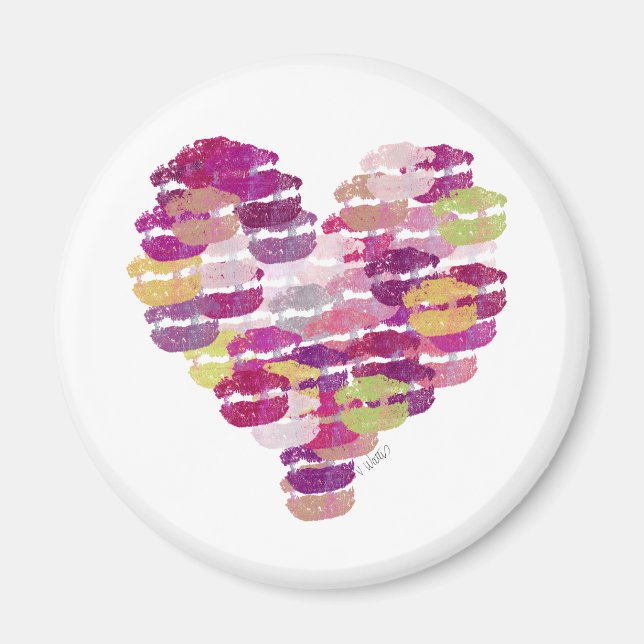 Magnet du coeur des baisers (Devant)