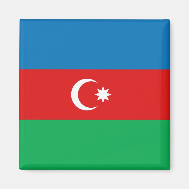 Magnet du drapeau d'Azerbaïdjan (Devant)