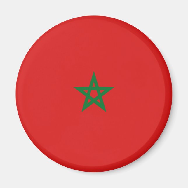 Magnet du drapeau de Fisheye Maroc (Devant)