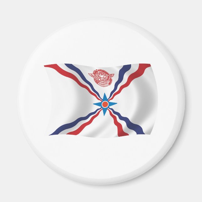 Magnet du drapeau de la nation assyrienne (Devant)