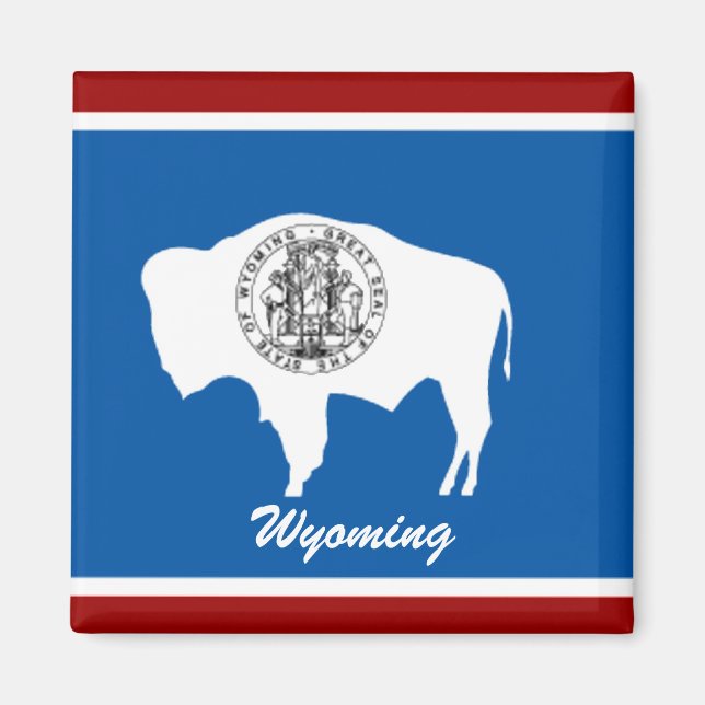 Magnet du drapeau de l'État du Wyoming (Devant)