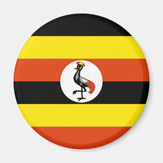 Magnet du drapeau de l'Ouganda (Devant)