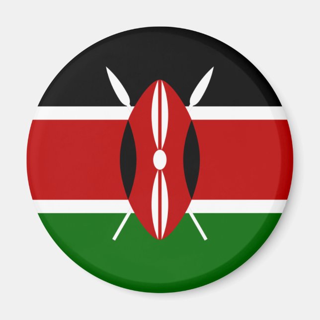 Magnet du drapeau du Kenya (Devant)