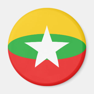 Magnet du drapeau Fisheye du Myanmar