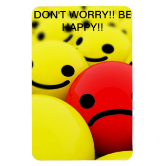 Magnet eines traurigen Gesichts inmitten glücklich