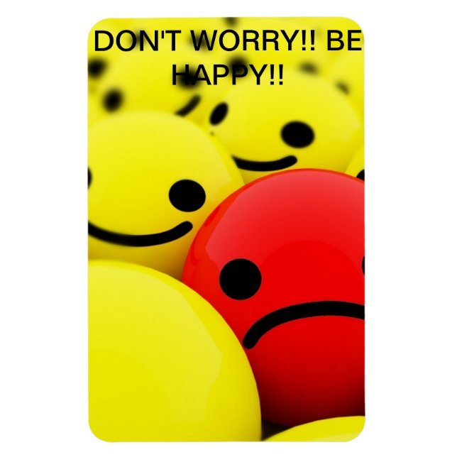 Magnet eines traurigen Gesichts inmitten glücklich (Vertikal)