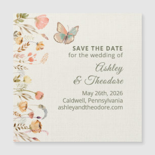 Magnet Elegant Butterfly Hochzeit Speichern Sie da