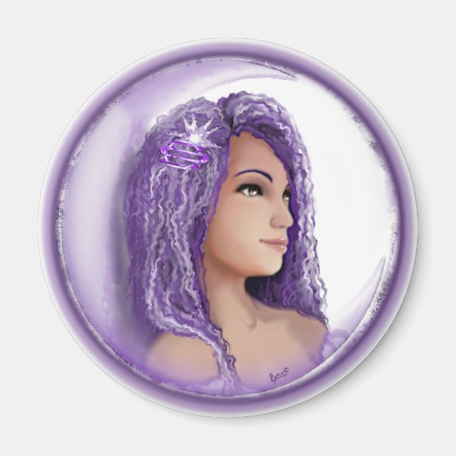 Magnet enfant de lune violette (Devant)