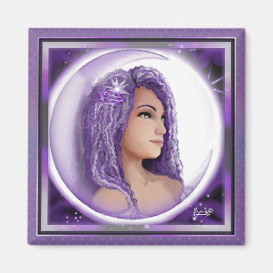 Magnet enfant de lune violette