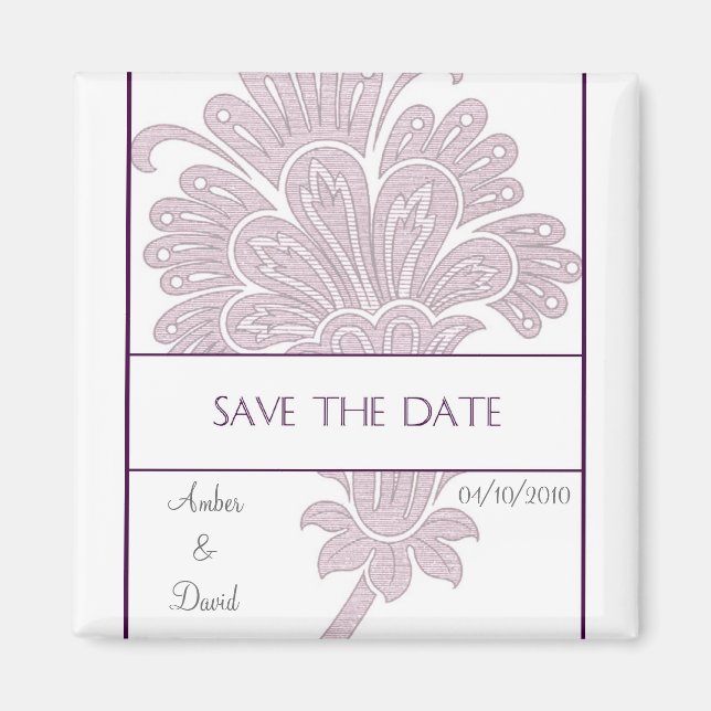 Magnet ~ Enregistrer la date :: Purple Paisley (Devant)