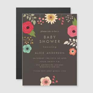  MAGNET  Fête du Baby shower Floral moderne