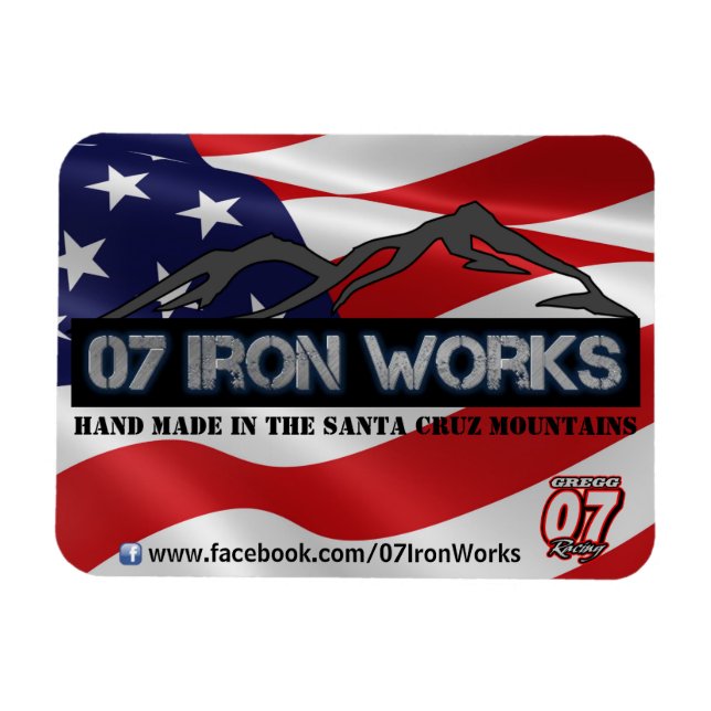Magnet Flexible 07 Iron Works "Old Glory" Gregg Racing (Horizontal)