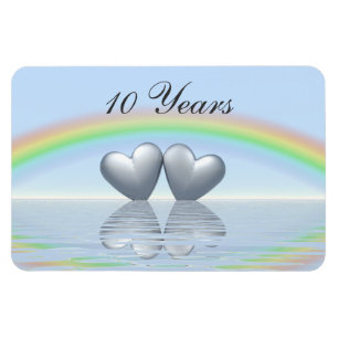 Magnet Flexible 10e anniversaire Tin Hearts