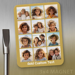 Magnet Flexible 12 Collage photo avec Arrière - plan d'or