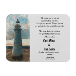 Magnet Flexible 143 Faire-part de mariage d'aquarelle du phare