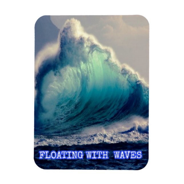 Magnet Flexible 18.Bleu des vagues océaniques, cadeaux pour les am (Vertical)