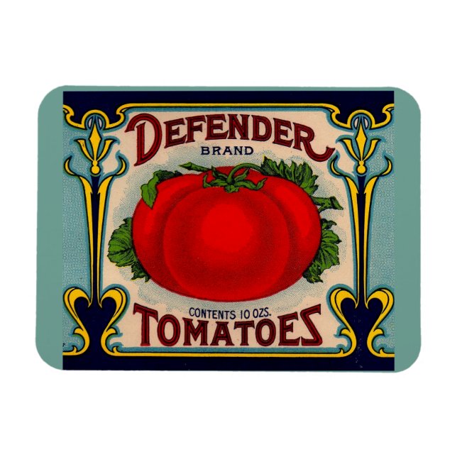 Magnet Flexible 1910s Defender marque tomates étiquette (Horizontal)