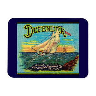 Magnet Flexible 1910s Défenseur marque emballage étiquette voilier