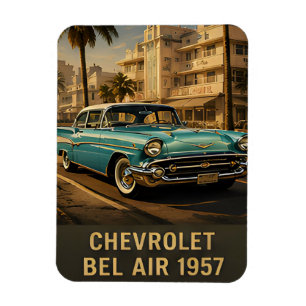 Magnet Flexible 1957 Chevrolet Bel Air Classique Voiture Américain