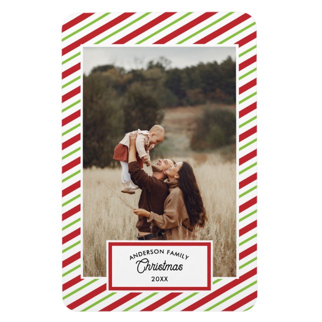 Magnet Flexible 1 Photo Diagonale rouge et verte (Vertical)