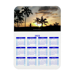 Magnet Flexible 2022 Personalized Blue Photo Calendar Vert