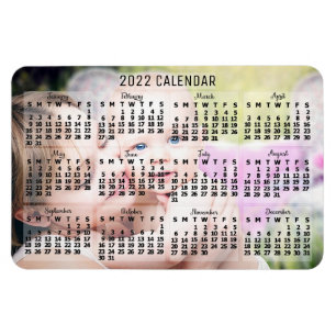 Magnet Flexible 2022 Year Monthly Calendar Black Add Custom Photo