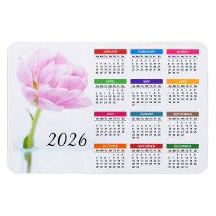 Magnet Flexible 2023 Superbe Pivoine Rose   Calendrier Floral