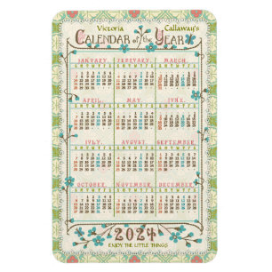 Magnet Flexible 2024 Année civile personnalisée   Art nouveau vict