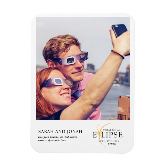 Magnet Flexible 2024 Cadeaux photo total Éclipse solaire Couples (Vertical)