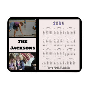 Magnet Flexible 2024 Calendrier de la famille des photos de la nou