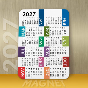 Magnet Flexible 2024 Full Year View Calendar - fun and colorful