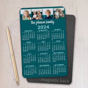 Magnet Flexible 2024 Voir l'année complète Calendrier avec 4 photo
