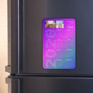 Magnet Flexible 2026 Full Year Calendar Personalized Photos
