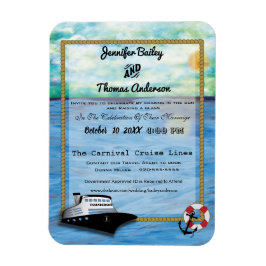 Magnet Flexible 20XX Faire-part de mariage d'aquarelle de bateau d