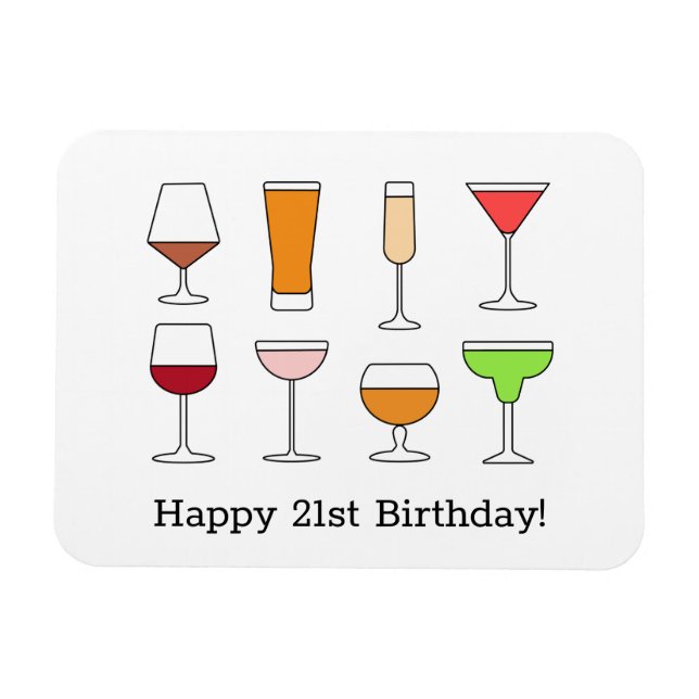 Magnet Flexible 21e carte d'anniversaire (Horizontal)