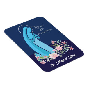 Magnet Flexible 25e anniversaire de la vie religieuse Nun Fleur ro
