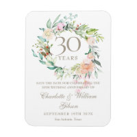 30e anniversaire Mariage : Sauvez la date de la fl