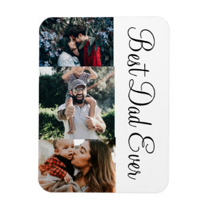 Magnet Flexible 3 Collage photo Meilleur papa jamais