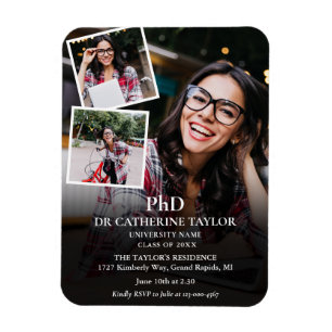 Magnet Flexible 3 Photo PhD Diplôme de la Partie de Graduation Inv