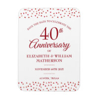 40e anniversaire du Mariage Ruby Hearts Enregistre