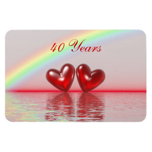 Magnet Flexible 40e Anniversary Ruby Hearts