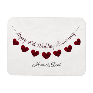 Magnet Flexible 40e Ruby Mariage Anniversaire de bunting maman & p