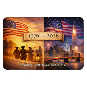 Magnet Flexible 4 juillet Amérique 1776 - 2026 États-Unis 250e Fle
