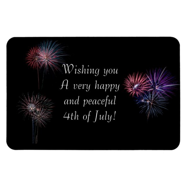 Magnet Flexible 4 juillet heureux et pacifique (Horizontal)