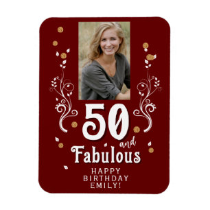 Magnet Flexible 50 et fabuleux Foliage Rouge 50e anniversaire Phot
