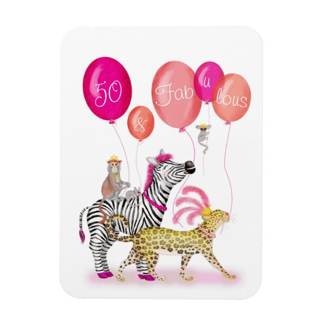 Magnet Flexible 50 et Fabulous animaux glamour aimant d'anniversai (Vertical)