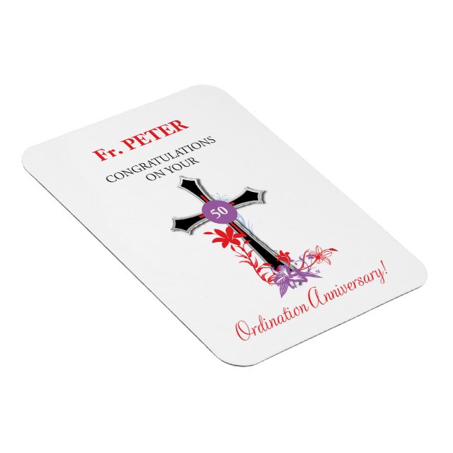 Magnet Flexible 50e anniversaire de l'Ordination du prêtre Croix n (Côté Droit)